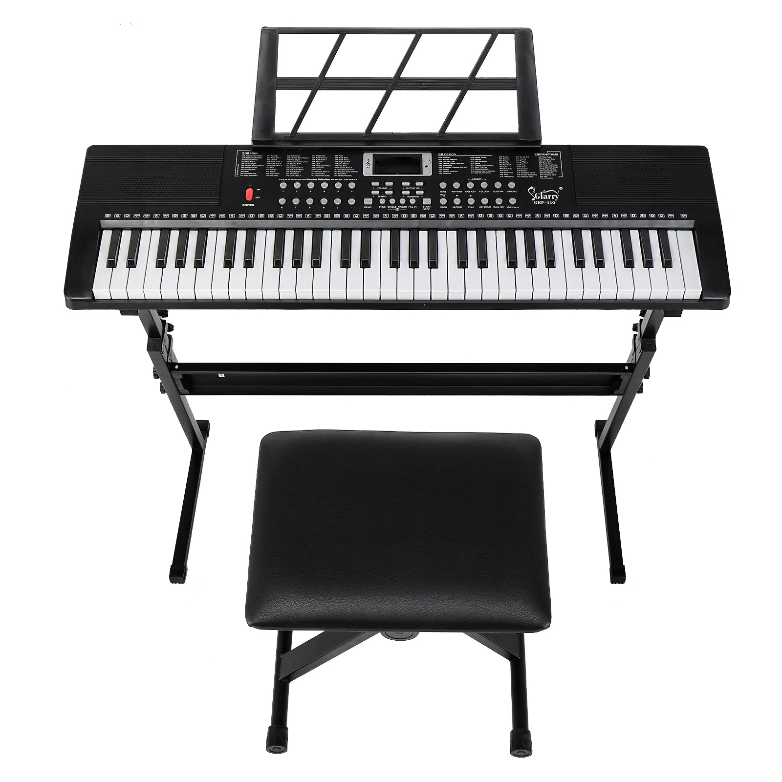 GEP-110 61 Key Keyboard with Piano Stand