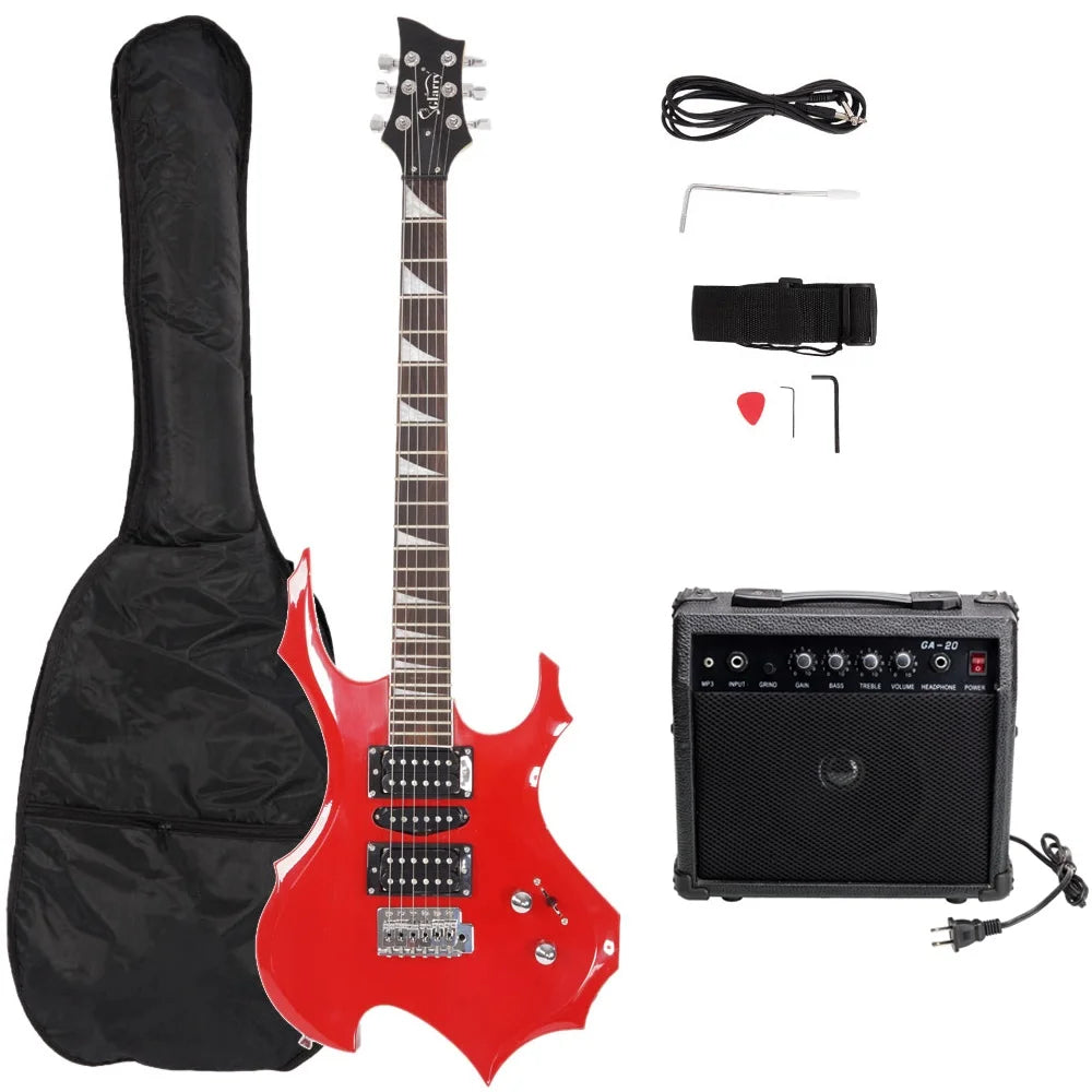 Red Flame Shaped Electric Guitar