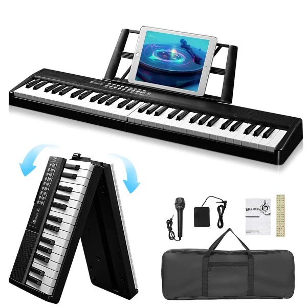 61 Key Folding Keyboard Piano Bluetooth