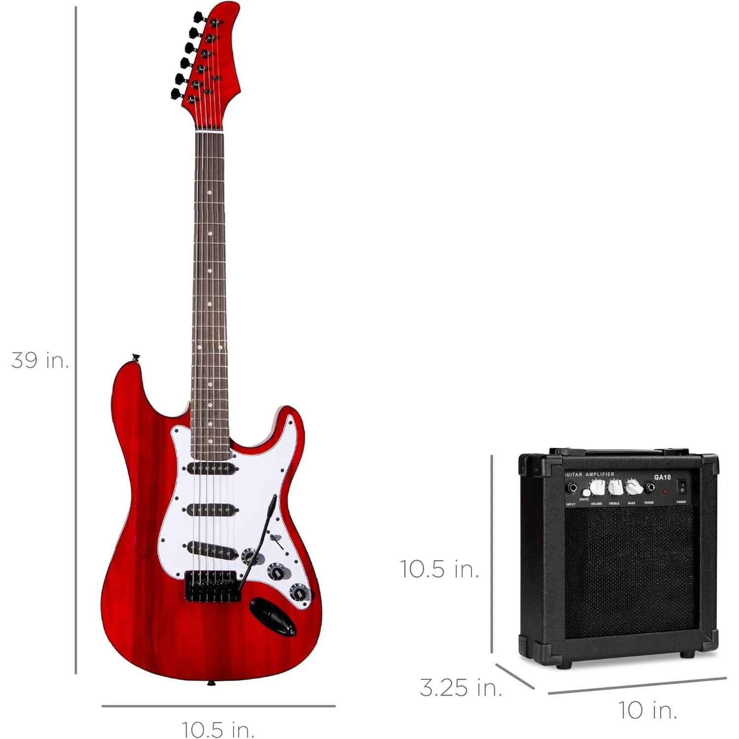 39in Full Size Beginner Electric Guitar Starter Kit w/Case