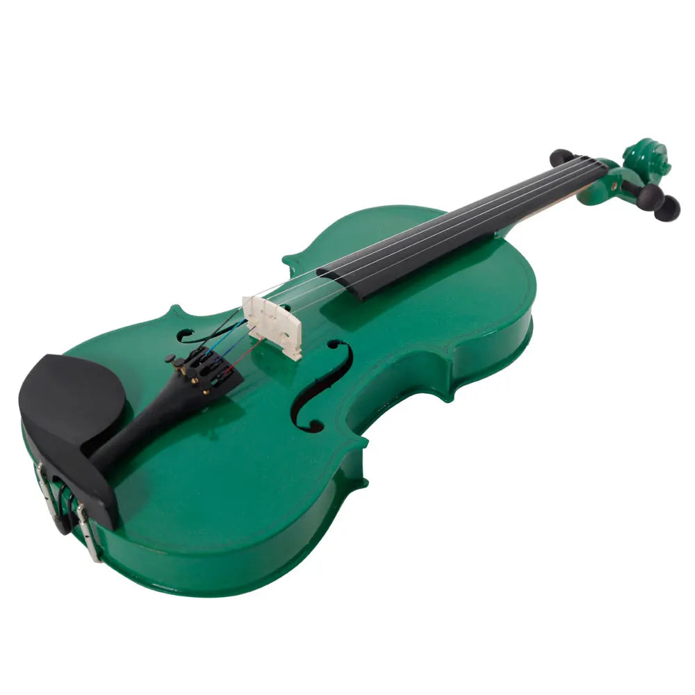 New 4/4 Acoustic Violin Case Bow Rosin Green