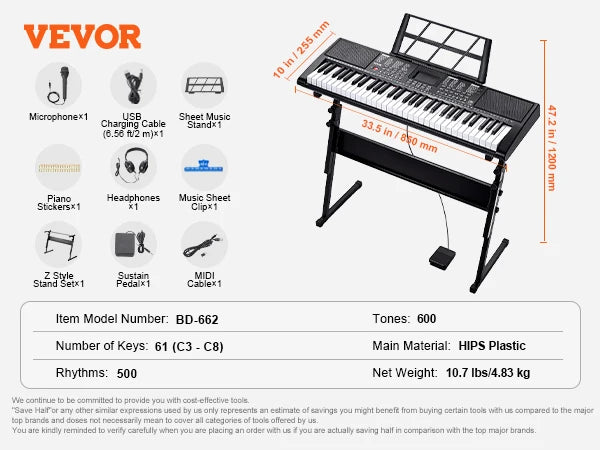 VEVOR 61 Key Digital Keyboard Piano
