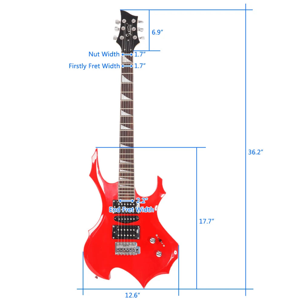 Red Flame Shaped Electric Guitar